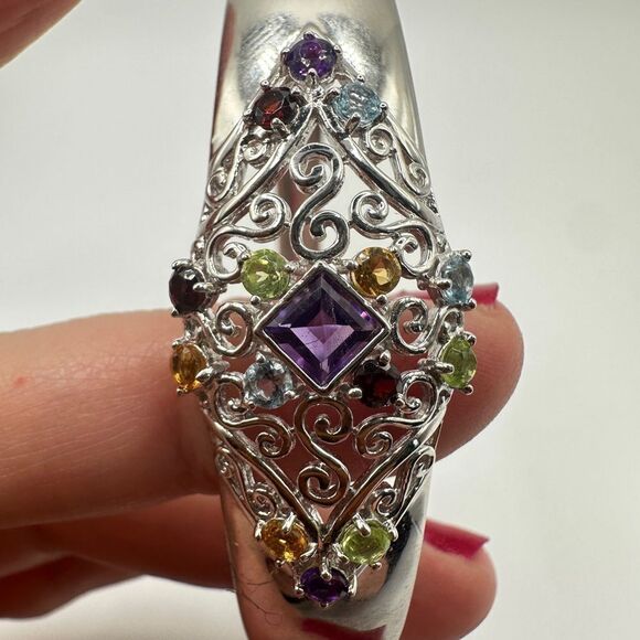 NWOT multi-gemstone designed bracelet in sterling silver! - Picture 9 of 14
